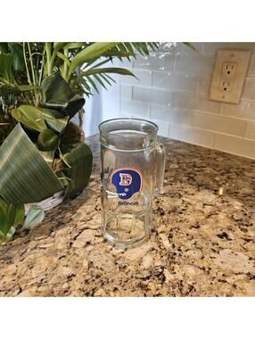 Vintage 1980's Denver Broncos Old Logo Fisher Glass Beer Mug Collectible NFL